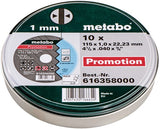 Disques à tronçonner Metabo en boîte (10 pcs.) ø 115x1,0x22,23 - 616358000