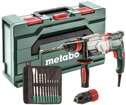 Marteau combiné rapide Metabo uhev 2860-2 | Jeu de forets 1100w 3.4j + sds-plus (10 pièces) - 600713510