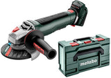 Metabo wpb 18 lt bl 11-125 meuleuse d'angle rapide corps 18v avec interrupteur à palette dans metabox 165 l - 613059840