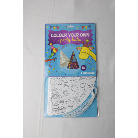 Colorez vos propres chapeaux de fête - pack de 8 chapeaux avec élastiques
