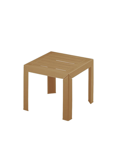 Grosfillex miami table d'appoint de jardin plastique pp 40x40cm camel