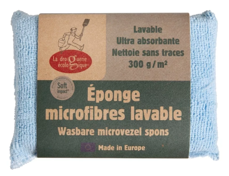 Éponge microfibre lavable écologique La droguerie