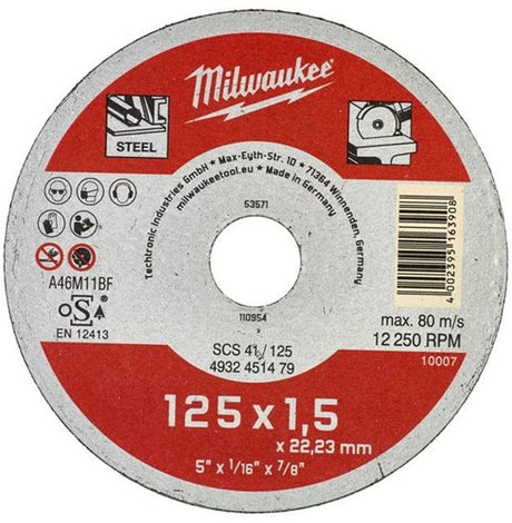 Milwaukee accessoires disque à tronçonner en métal scs 41 125 (1,5) - 25 pièces - 4932451479