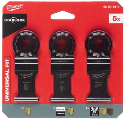Accessoires Milwaukee pour starlock | ensemble de dessus en bois | 5 pièces - 48906114