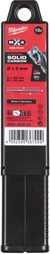 Milwaukee accessoires sds-plus marteau perforateur rx4 6 x 160 x 100 mm (10 pièces) - 4932352043