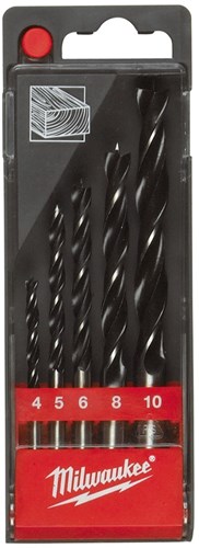 Milwaukee 4932352465 Jeu de forets à bois 5 pièces - 4 5 6 8 10 mm