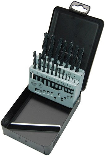 Jeu d'accessoires Milwaukee forets à métaux hss-r dans cassette métallique (19 pièces) - 4932352468