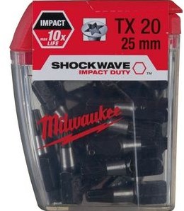 Accessoires Milwaukee Shockwave Ir Tx 20 x 25 mm (25 pièces) - 4932430875