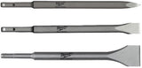 Milwaukee accessoires kit de démarrage jeu de burins sds-plus (3 pièces) - 4932430001