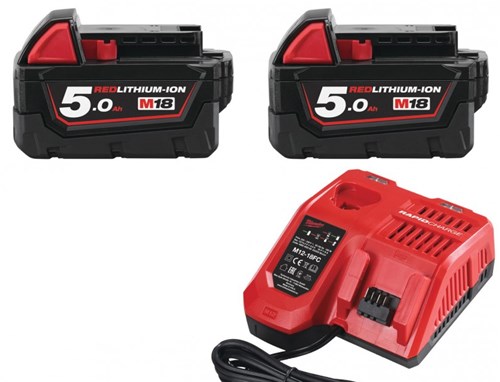 Milwaukee m18 nrg-502 - chargeur multi m12-18 fc + 2x batterie m18 5,0 ah
