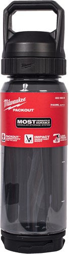 Milwaukee packout™ plastic fles met drinkdop | 740 ml | zwart - 4932498639