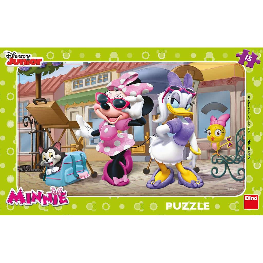 Puzzle dinosaure Dinotoys - Disney Minnie et Daisy à Montmartre - 15 pièces