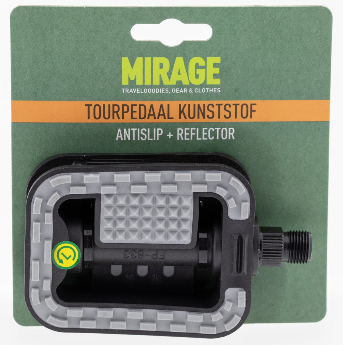 Mirage Tourpedaal Kunststof Antislip Zwart Grijs Kaart