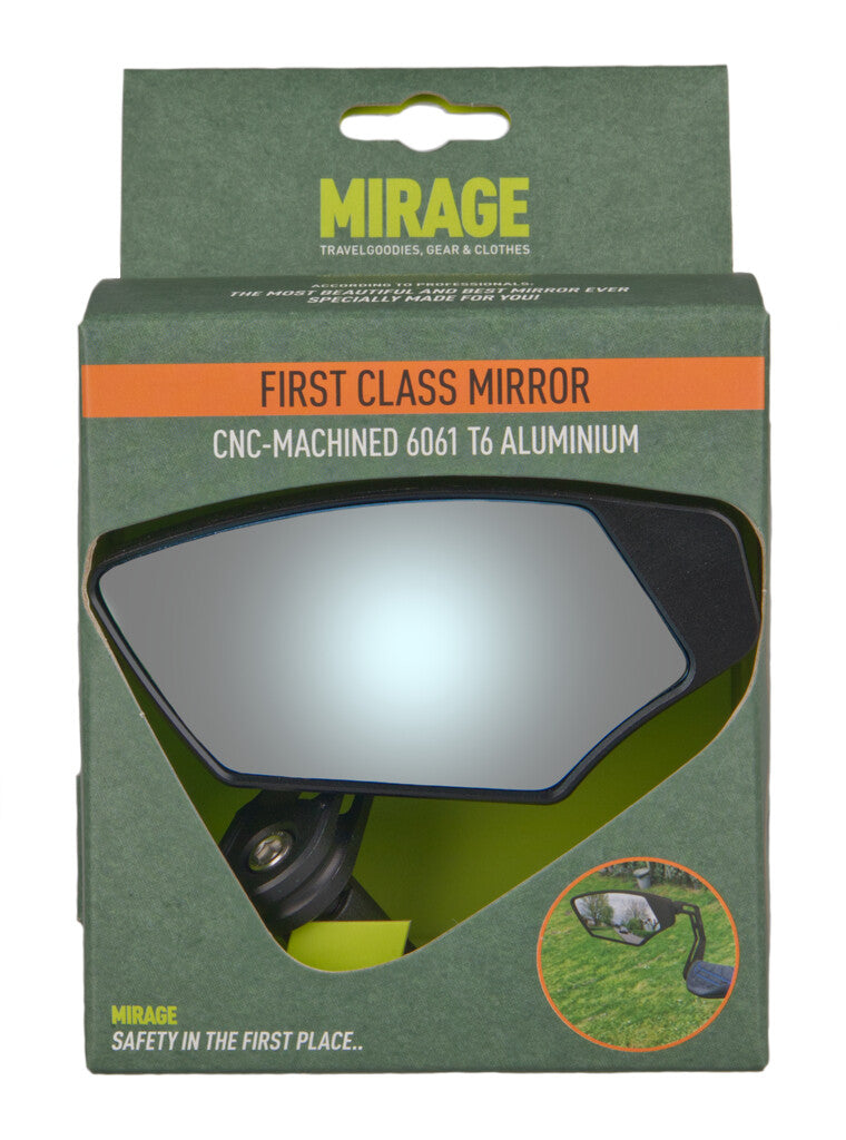 Mirage Mirror Bar-End Turning Luxury Dimning Glass Black Metallic On Card