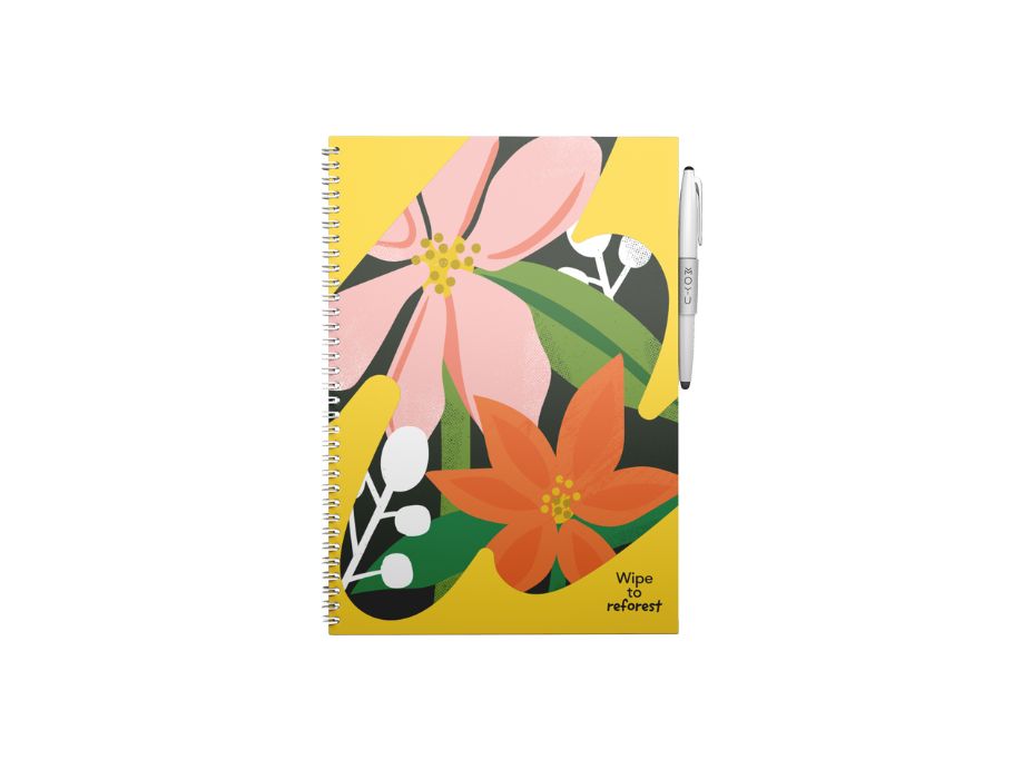 Moyu Vibas de flores de tapa dura de cuaderno intercambiable A4