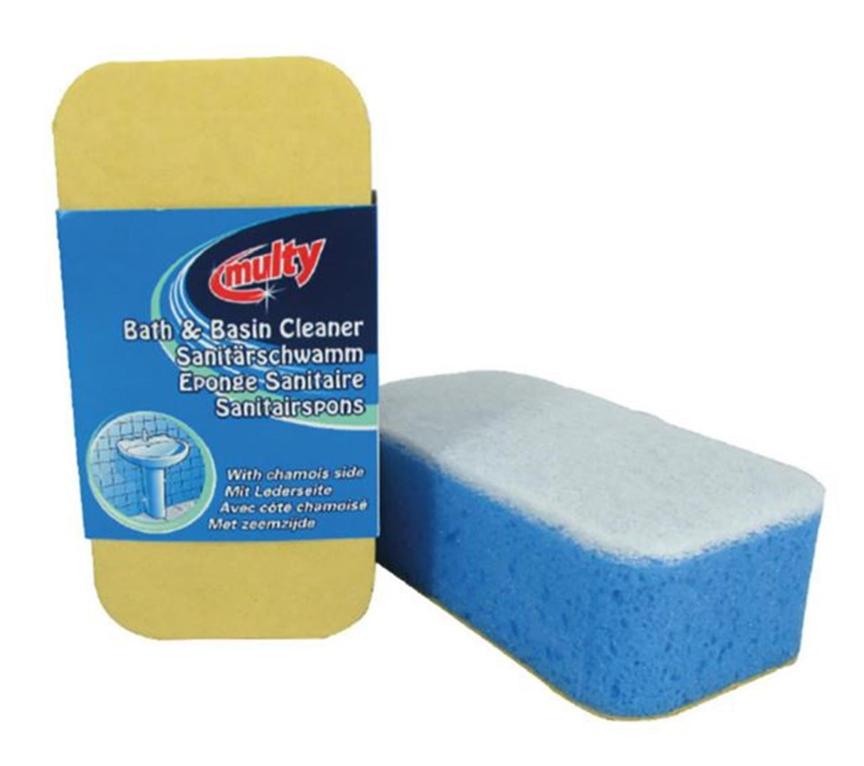 Tampon à récurer doux Multy avec peau de chamois