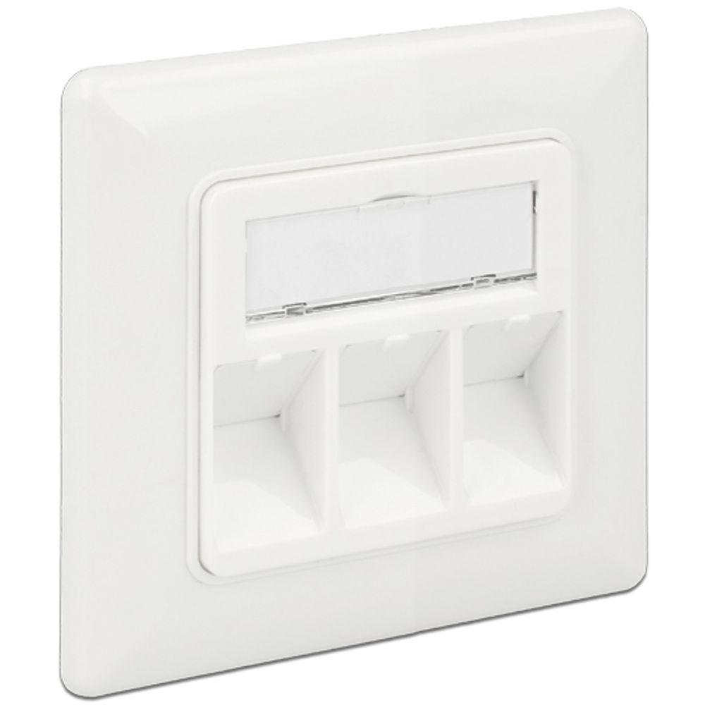 Dellock Keystone Wall Outlet 3 Port Compact