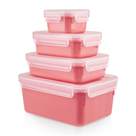 Tefal masterseal color coffret de rangement 4 pièces rose (0,2l, 0,55l, 0,8l, 2,2l)