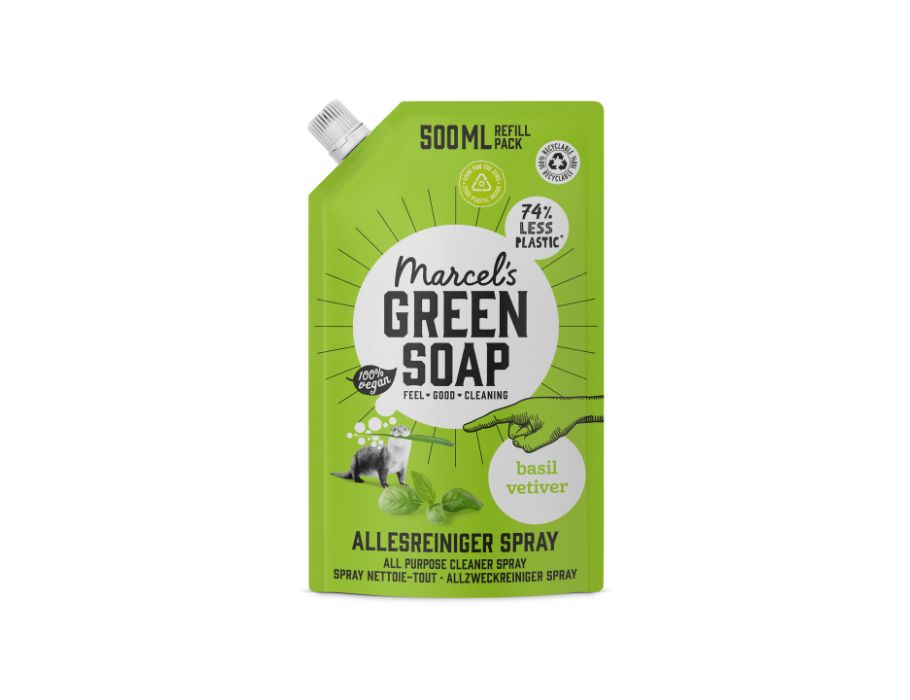 Marcel's Green Soap Rechill - All Clean Spray - Basil Vetiver - 500 ml