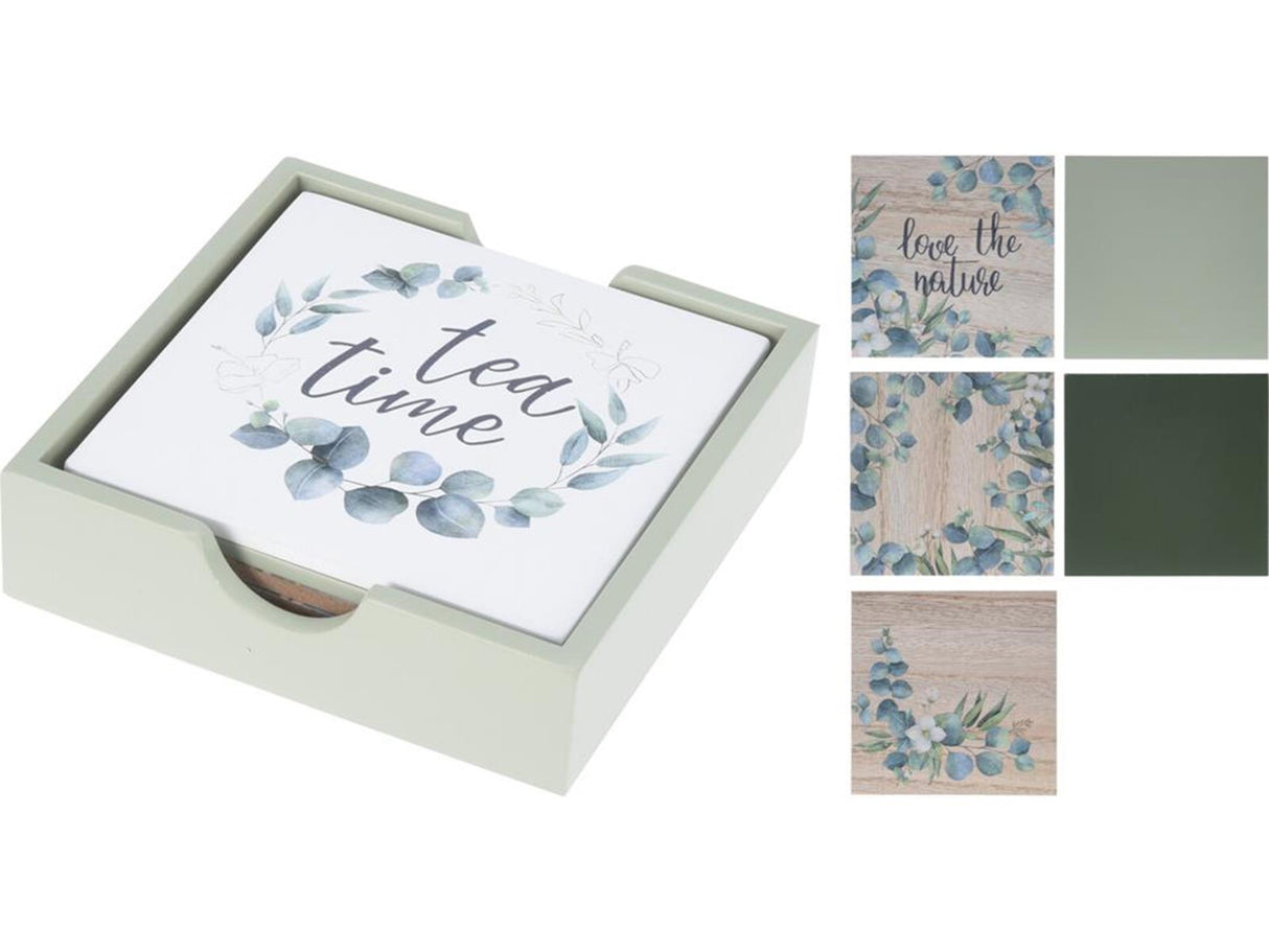 Sous-verres Home Styling bois 6 pièces