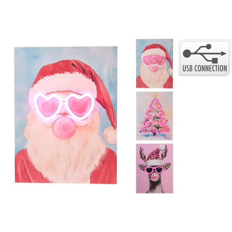 Home styling neon kerst schilderij 3assorti