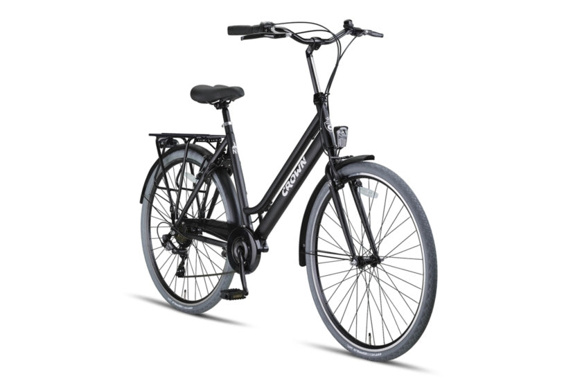 Crown New York 28 pouces 53 cm dames 7V V-freins Mat Zwart