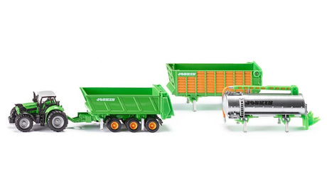 Siku 1848, tracteur Deutz Agrotron X720 avec jeu de cintres Joskin, échelle 1:87, métal plastique