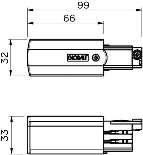Pièce de connexion nordique pour. rail aluminium gauche triphasé 5050014