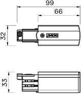 Pièce de connexion nordique pour. rail blanc droit triphasé 5050020