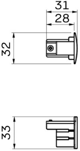Embout nordique pour. rail alu triphasé 5050302