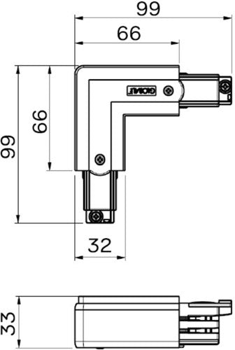 Pièce d'angle nordique fixe à 90°. pour. rail aluminium droit 5050041