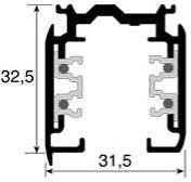 Rail nordique blanc 3 phases 1 mètre 5050003