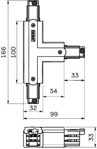 Pièce en T nordique fixe à 90°. pour. rail blanc droit 5050061