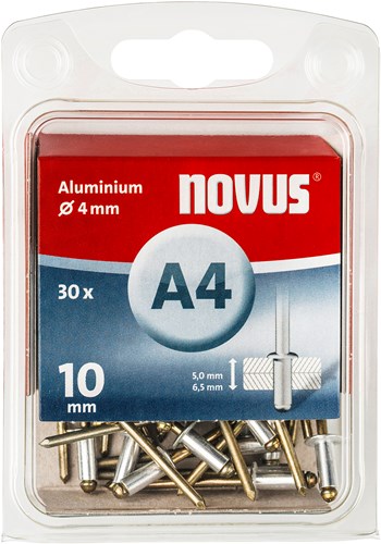 Rivet aveugle Novus a4 x 10mm | aluminium sb | 30 pièces - 045-0025 045-0025