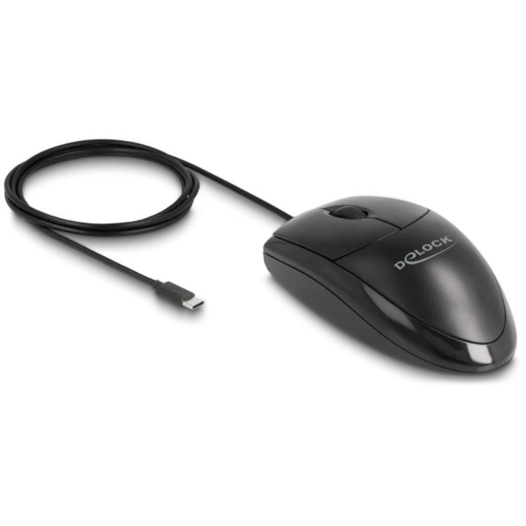 Souris optique, Delock, USB-C, 1,5 m
