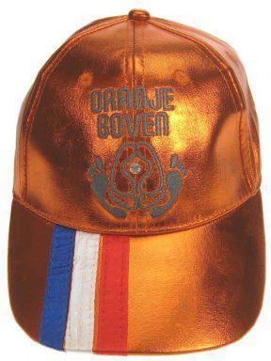 Top casquette Van der Doelen orange avec élastique à l'arrière