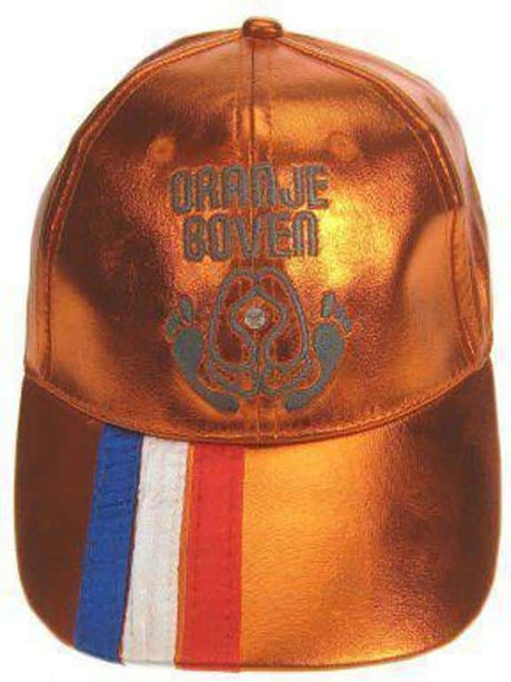 Top casquette Van der Doelen orange avec élastique à l'arrière