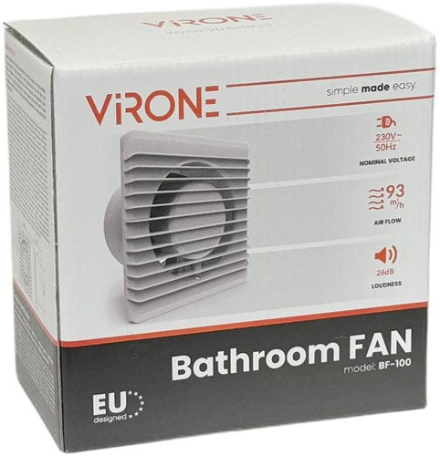 Orno salle de bain - ventilateur WC blanc 100mm + minuterie - 8611010