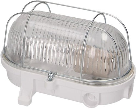 Orno applique e27 ovale en bakélite avec panier en verre et métal blanc - 5014314