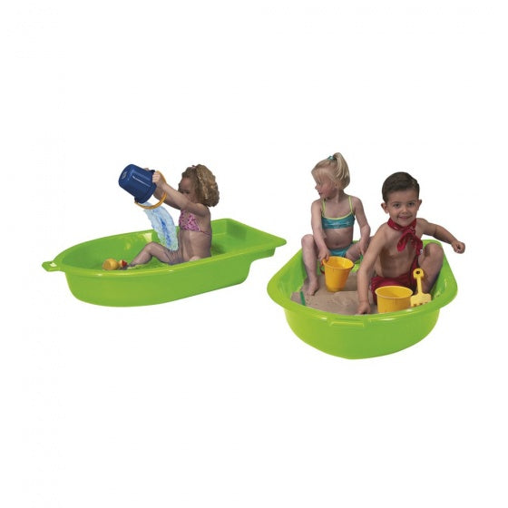 Sandbox avec bateau de couvercle 118 x 79 x 22 cm vert