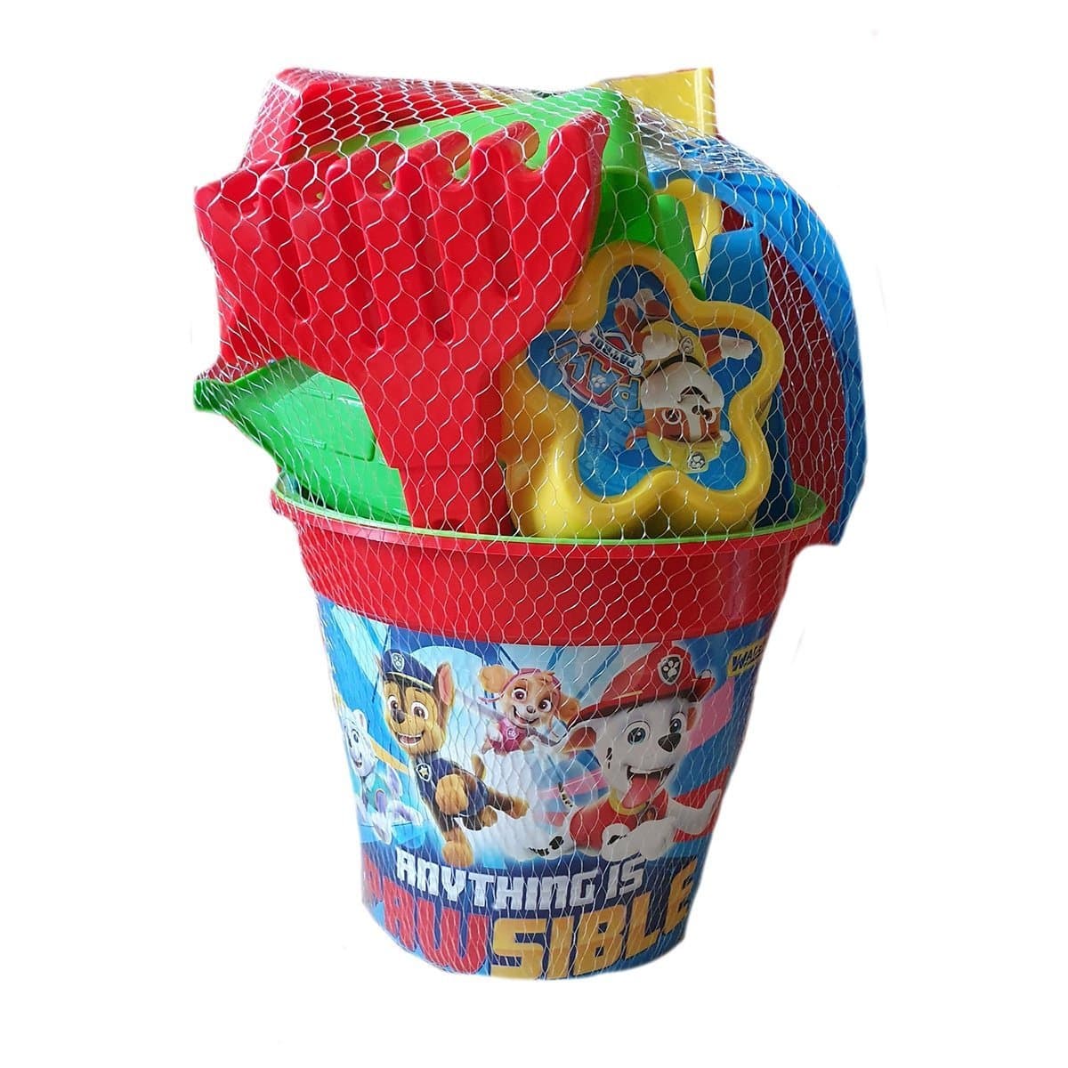Ensemble de seaux de plage Jonotoys Paw Patrol grand 9 pièces.