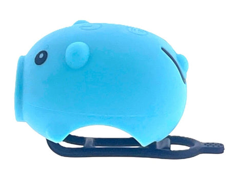 Pexkids klaxon de vélo cochon avec lampe LED USB bleu