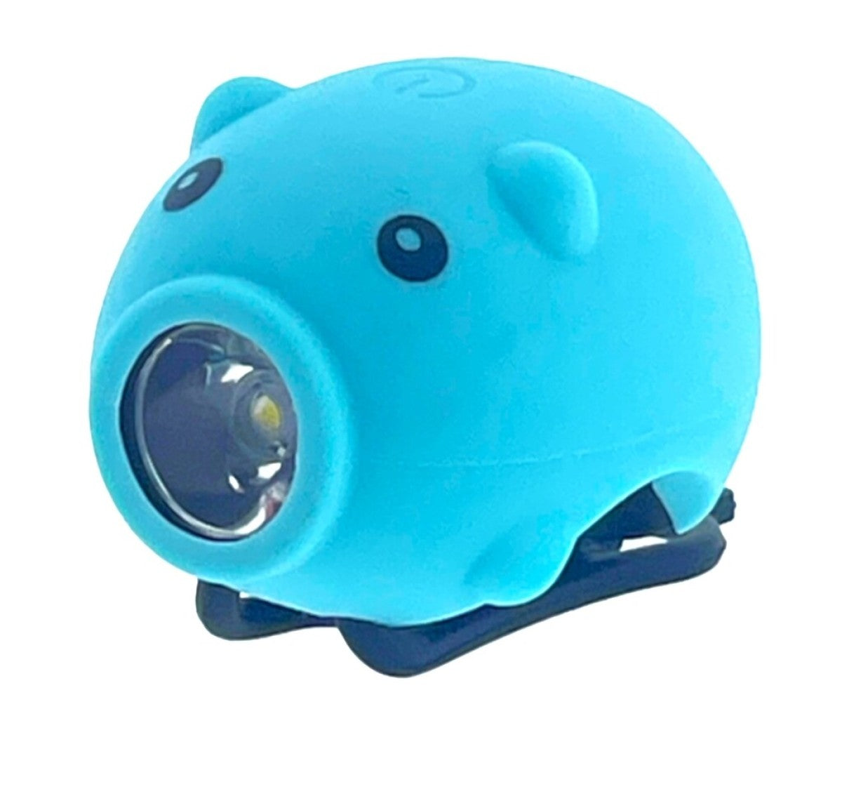 Pexkids klaxon de vélo cochon avec lampe LED USB bleu