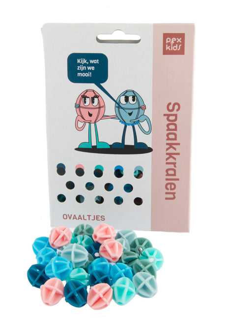 Perles de parole à vélo PEXKIDS BALLEN triés 6 couleurs (30 pièces sur la carte)