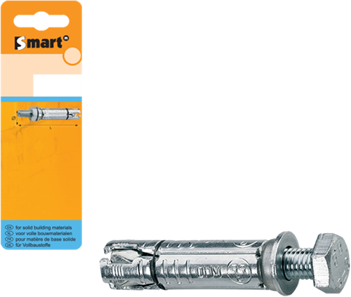 Pgb-europe intelligent | boulon à coin avec boulon à robinet m8x25x70 zn | 4 pièces sm000t001080080h