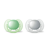 Philips fopspeen avent ultra soft grijs groen 2 stuks