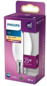 Philips led kaars e14 2,2-25w 2700k filament mat blister - 5100301