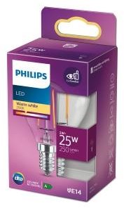 Lampe bougie classique LED Philips 25W E14 blanc chaud