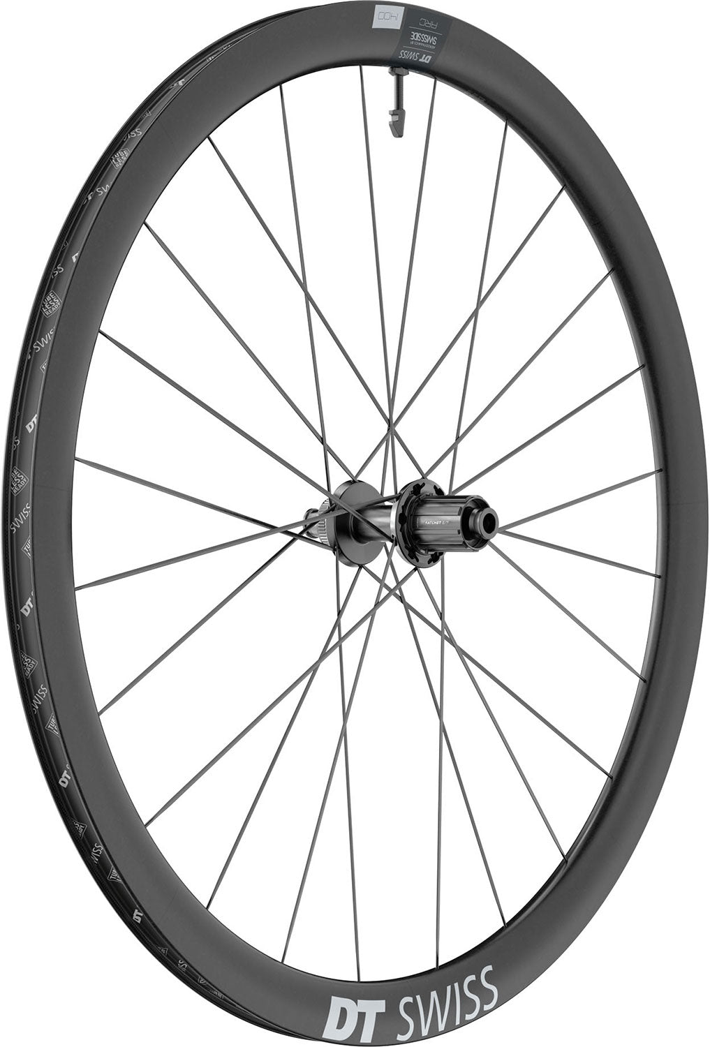 Roue arrière Dt swiss arc 1400 dicut 38 28 cl shimano hg carbone