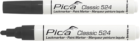 Pica 524 46 lakmarker | 2-4mm | ronde tip | zwart | 10 stuks - pi52446